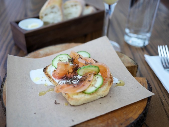 Truffled Gravadlax served on toast with Truffle butter, Truffle cream and shaved fresh truffles