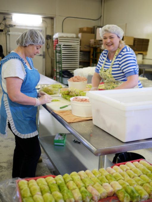 Baba’s Perogies – learn to make perogies and cabbage rolls A Saskatchewan institution, Baba’s Perogies is Canada’s only drive-thru perogy restaurant. A family-owned restaurant, Baba’s has a largely Ukrainian kitchen staff that hand-churns out as many as 10,000 perogies, 120 litres of borscht and 3,000 cabbage rolls every day. 