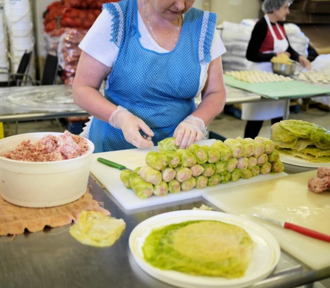 Baba’s Perogies – learn to make perogies and cabbage rolls A Saskatchewan institution, Baba’s Perogies is Canada’s only drive-thru perogy restaurant. A family-owned restaurant, Baba’s has a largely Ukrainian kitchen staff that hand-churns out as many as 10,000 perogies, 120 litres of borscht and 3,000 cabbage rolls every day. 