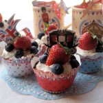 Red., White and Blue Strawberries and Cream Jubilee Cakes