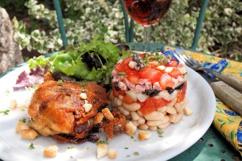 Cassoulet salade d'été avec confit d'canard (Bean & Duck Summer Salad)