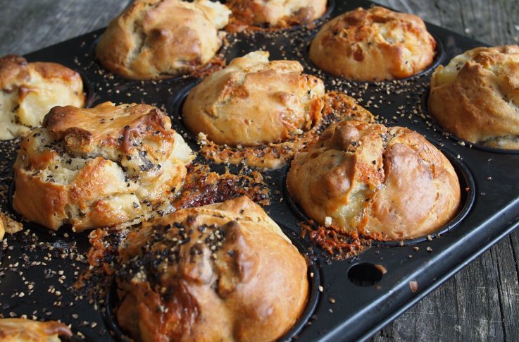 Pear,Walnut & Goat's Cheese Breakfast Buns (Muffins)