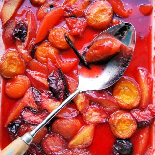 Lavender Honey Roast Stone Fruits with Vanilla