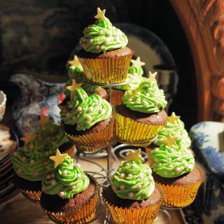 Spiced Chocolate Christmas Tree Cakes