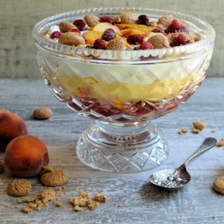 Peach Melba Sherry Trifle