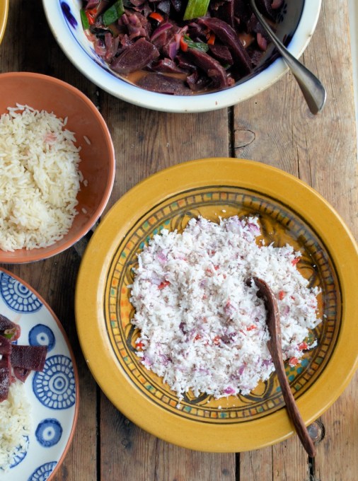 Pol Sambol and Rice and Curry