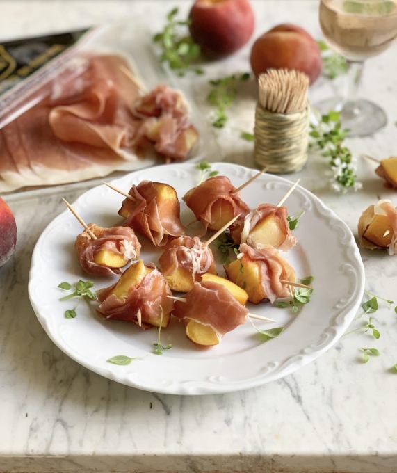 Prosciutto di Parma and Peach Mini Skewers 