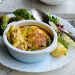 Easy Light Lunch for a 5:2 Diet Day: Salmon and Spring Onion Gratins (250 Calories) Recipe