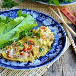 Vietnam visits a French Country Kitchen! Crispy Coconut Crepes with Prawns