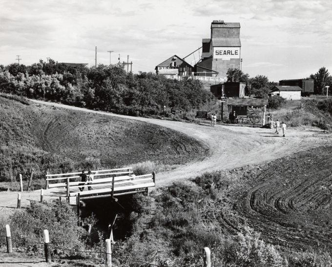 Searle Grain Company elevator, 1955, in what is believed to be St. Louis, Saskatchewan.