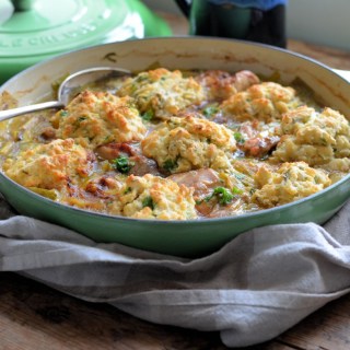 Welsh Leek & Chicken Casserole with Baked Herb Dumplings