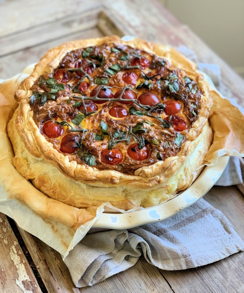 Wild Garlic & Three Cheese Tomato Tart