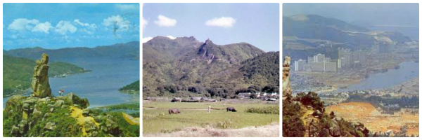 Old Shatin Left and Middle, 1960's and New Shatin today